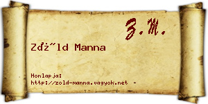 Zöld Manna névjegykártya